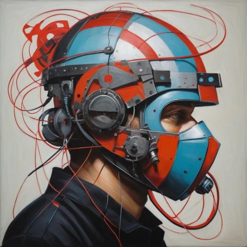 respirator,cybernetics,motorcycle helmet,bicycle helmet,astronaut helmet,respirators,construction helmet,helmet,casque,cyberpunk,streampunk,safety helmet,diving mask,anaglyph,climbing helmet,high-wire artist,cyborg,covid-19 mask,breathing mask,pollution mask,Illustration,Realistic Fantasy,Realistic Fantasy 24