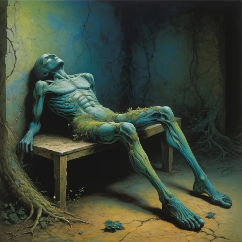 primitive man,cd cover,petrification,disfigurement,still transience of life,humanoid,withered,male poses for drawing,primitive person,a wax dummy,life after death,dormant,tomb figure,metastases,walker,the morgue,man with a computer,corroded,pietà,iridigorgia,Conceptual Art,Graffiti Art,Graffiti Art 02