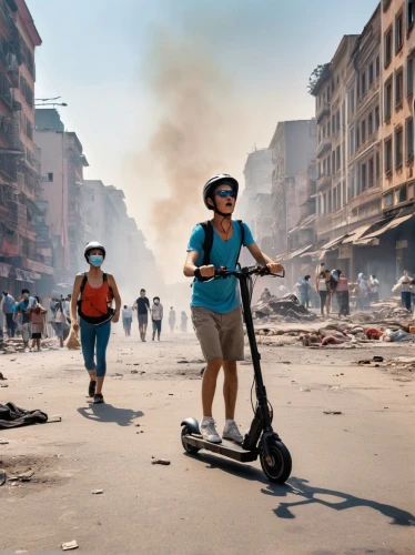 baghdad,afghanistan,motorized scooter,post-apocalypse,electric scooter,mobility scooter,kathmandu,iraq,new delhi,post apocalyptic,nepal,handheld electric megaphone,street cleaning,cairo,war correspondent,syria,venezuela,gezi,vietnam,india,Photography,General,Realistic