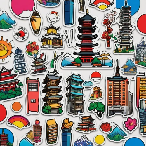 paris clip art,houses clipart,background pattern,japan pattern,clipart sticker,wall sticker,seamless pattern,colorful city,chinese icons,metropolises,japanese icons,seamless pattern repeat,stickers,motif,japanese patterns,colored pins,seoul,south korea,christmas stickers,memphis pattern,Unique,Design,Sticker