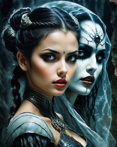 gothic portrait,fantasy art,gothic woman,fantasy picture,vampire woman,gothic fashion,mirror of souls,the enchantress,fantasy portrait,vampire lady,witches,dark art,blue enchantress,gothic,fantasy woman,dark gothic mood,gothic style,dark elf,sorceress,photoshop manipulation,Photography,Artistic Photography,Artistic Photography 07