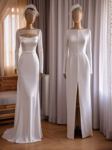 wedding dresses,bridal clothing,wedding dress train,dress form,wedding gown,wedding dress,bridal party dress,bridal dress,wedding details,evening dress,mannequin silhouettes,silver wedding,women's clothing,wedding ceremony supply,bridal,wedding suit,overskirt,mannequins,white winter dress,drape,Photography,General,Realistic