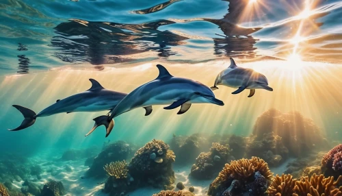 dolphins in water,oceanic dolphins,bottlenose dolphins,sea life underwater,common dolphins,underwater landscape,dolphins,underwater world,ocean underwater,underwater background,dolphin background,dolphin swimming,sea animals,marine life,two dolphins,sea mammals,aquarium inhabitants,ocean paradise,aquatic animals,aquatic life,Photography,General,Realistic
