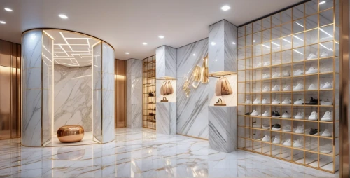 walk-in closet,luxury bathroom,pantry,soap shop,gold bar shop,beauty room,shower bar,shoe cabinet,interior design,closet,bathroom cabinet,luxury home interior,search interior solutions,marble,gold shop,interior modern design,women's closet,jewelry store,luxury accessories,ceramic floor tile,Photography,General,Realistic