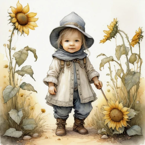 child portrait,girl picking flowers,little girl in wind,kids illustration,girl in flowers,watercolor baby items,children's background,kate greenaway,baby & toddler clothing,little girl with umbrella,little boy and girl,girl and boy outdoor,picking flowers,infant,david-lily,little child,nursery,vintage children,flower illustrative,sunflower coloring,Illustration,Realistic Fantasy,Realistic Fantasy 16
