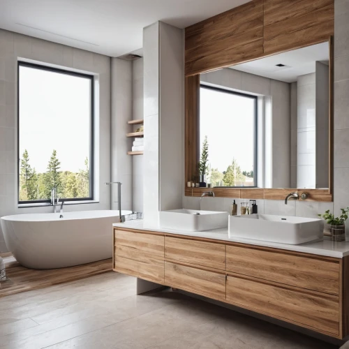 modern minimalist bathroom,bathroom cabinet,luxury bathroom,laminated wood,washbasin,bathroom,modern decor,shower bar,tub,plumbing fitting,wash basin,bathtub,interior modern design,contemporary decor,wood mirror,bathroom sink,search interior solutions,basin,wooden windows,wood-fibre boards,Photography,General,Realistic