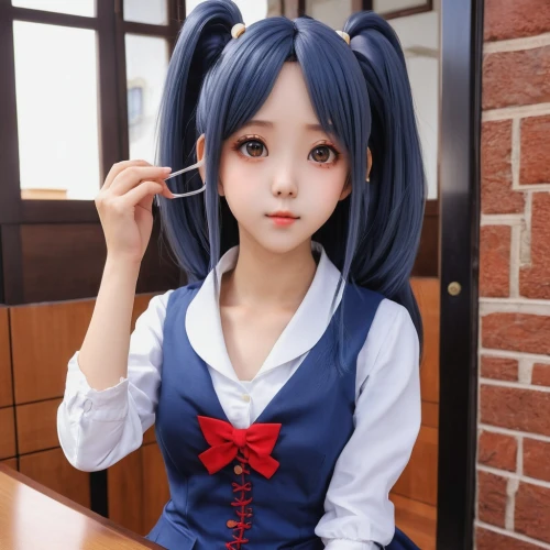 dollfie,azusa nakano k-on,sonoda love live,japanese doll,realdoll,kantai collection sailor,handmade doll,female doll,the japanese doll,doll looking in mirror,anime japanese clothing,artist doll,kotobukiya,doll figure,doll paola reina,japanese kawaii,cloth doll,denim bow,painter doll,dress doll,Photography,General,Realistic