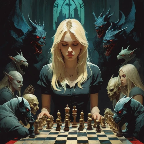 chess player,chess game,chess,play chess,chessboard,chess pieces,chess board,chess icons,alice,chess cube,vertical chess,alice in wonderland,chessboards,chess men,witcher,game of thrones,evil woman,chess piece,pawn,fantasy woman,Illustration,Paper based,Paper Based 19