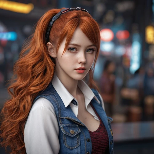 asuka langley soryu,redhead doll,realdoll,nora,jean jacket,retro girl,girl in overalls,clementine,dollfie,female doll,red-haired,girl portrait,nami,denim jacket,cinnamon girl,daphne,maci,redhead,vanessa (butterfly),retro woman,Photography,General,Sci-Fi