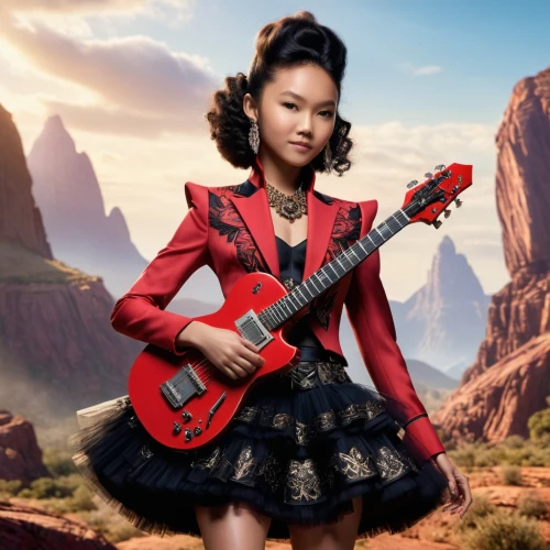 bass guitar,bass violin,ukulele,electric bass,lady rocks,electric guitar,guitar,music fantasy,melody,epiphone,guitar player,rockabella,bassist,digital compositing,japanese idol,lead guitarist,xiangwei,violin woman,rock,stringed instrument,Photography,General,Cinematic