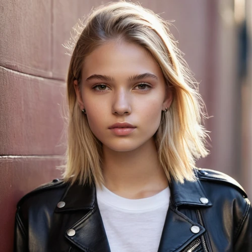 leather jacket,cool blonde,greta oto,model beauty,beautiful face,pretty young woman,beautiful young woman,jean jacket,blonde girl,young beauty,sydney barbour,denim jacket,blond girl,anna lehmann,young woman,madeleine,semi-profile,garanaalvisser,teen,short blond hair,Photography,General,Natural