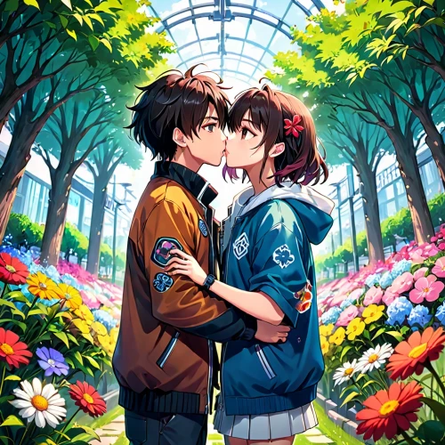 floral greeting,floral heart,kiss flowers,hydrangeas,floral background,flower dome,flower garden,flower background,garden of eden,flower booth,first kiss,falling flowers,kissing,started-carnation,holding flowers,sea of flowers,flowers fall,boy kisses girl,everlasting flowers,tulip festival,Anime,Anime,Realistic