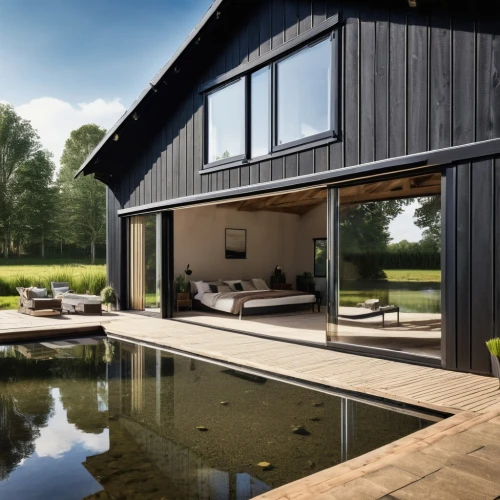 wooden decking,pool house,summer house,country house,inverted cottage,danish house,timber house,frisian house,corten steel,summer cottage,wooden beams,luxury property,house by the water,chalet,field barn,dunes house,holiday home,boat house,country estate,private house,Photography,General,Realistic