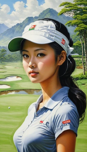 golfer,golf course background,golf player,lpga,golf landscape,symetra tour,feng shui golf course,chinese art,gifts under the tee,asian woman,vietnamese woman,feng-shui-golf,asian vision,indian canyons golf resort,golf green,golf equipment,samantha troyanovich golfer,golf game,golf backlight,oil painting on canvas,Illustration,Japanese style,Japanese Style 18