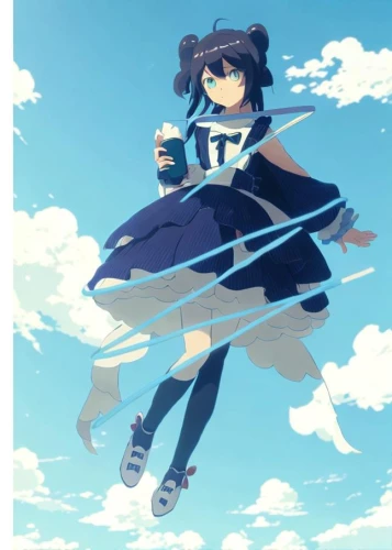 flying girl,kite flyer,flying heart,sky,flying noodles,tightrope,nyan,cloud shape frame,kite,kite climbing,flying,sky butterfly,2d,windy,blu,sailor,flying penguin,falling,wind,nori,Common,Common,Japanese Manga