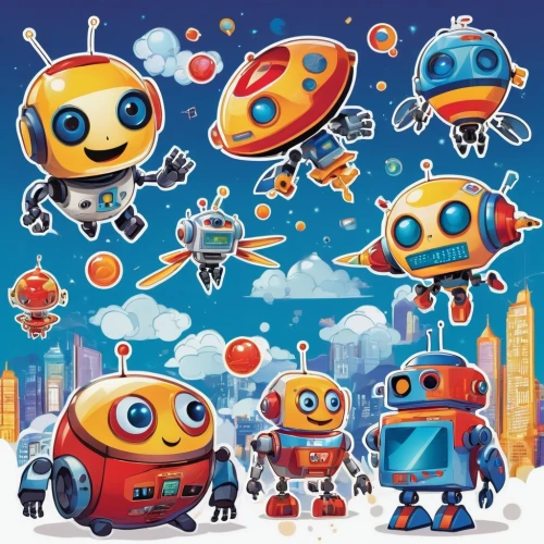 robots,robotics,robot icon,systems icons,robot in space,machines,game illustration,children toys,bots,bot icon,robotic,minibot,kids illustration,bot,sci fiction illustration,children's toys,io centers,bot training,snowglobes,plug-in figures,Unique,Design,Sticker