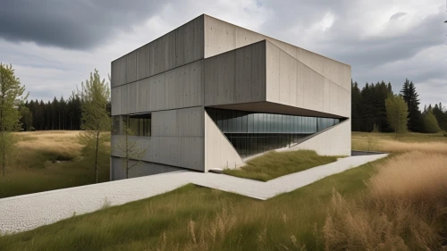cubic house,cube house,modern architecture,exposed concrete,dunes house,modern house,mirror house,futuristic art museum,3d rendering,concrete construction,archidaily,frame house,metal cladding,concrete,arhitecture,futuristic architecture,inverted cottage,house hevelius,reinforced concrete,architecture,Photography,General,Realistic