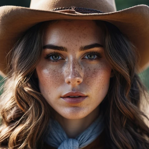brown hat,leather hat,freckles,cowgirl,girl wearing hat,cowboy hat,brown cap,pointed hat,countrygirl,natural cosmetic,women's eyes,high sun hat,woman's hat,straw hat,park ranger,sun hat,cowboy plaid,sombrero,aussie,freckle,Photography,Documentary Photography,Documentary Photography 14