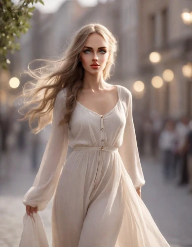 girl in a long dress,woman walking,white winter dress,girl walking away,white rose snow queen,white lady,romantic look,blonde woman,girl in a historic way,bridal clothing,fairy queen,girl in white dress,a girl in a dress,blond girl,vintage woman,jessamine,white beauty,women fashion,wedding dresses,white bird,Photography,Cinematic