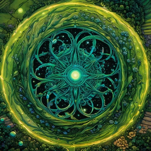 anahata,earth chakra,metatron's cube,sacred geometry,time spiral,energy field,spiral nebula,regenerative,spiral,mandala,fractals art,fractal art,mandala framework,root chakra,fibonacci spiral,spirals,argus,pachamama,flora abstract scrolls,mother earth,Illustration,Realistic Fantasy,Realistic Fantasy 25