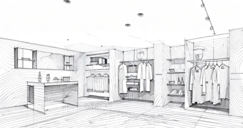 laundry room,house drawing,laundry shop,kitchen shop,sewing room,kitchen interior,cabinetry,kitchen,kitchen design,showroom,storefront,floorplan home,pantry,walk-in closet,dress shop,workroom,core renovation,model house,the kitchen,line drawing,Design Sketch,Design Sketch,Hand-drawn Line Art
