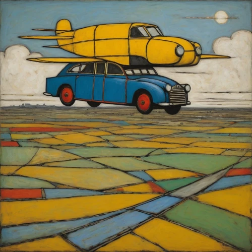 citroën acadiane,citroen,citroën,citroen duck,citroën ami,citroën jumper,citroën nemo,cartoon car,matchbox car,seaplane,yellow car,piper cub,stinson reliant,automobile,cessna,parked boat planes,renault,citroën ax,citroen 2cv,triplane,Art,Artistic Painting,Artistic Painting 49