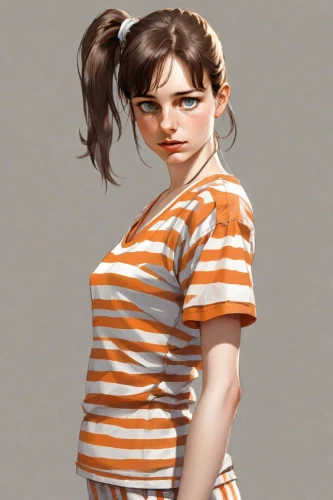 girl in t-shirt,horizontal stripes,croft,clementine,child girl,retro girl,lara,vector girl,girl with cereal bowl,girl in a long,girl portrait,girl in overalls,polo shirt,the girl in nightie,girl drawing,kids illustration,girl sitting,lori,cotton top,striped background,Digital Art,Comic