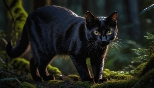 hollyleaf cherry,canis panther,wild cat,felidae,feral cat,forest animal,black cat,european shorthair,gray cat,chartreux,panther,feral,black shepherd,american bobtail,russian blue,russian blue cat,breed cat,american shorthair,yellow eyes,oriental shorthair,Photography,General,Natural