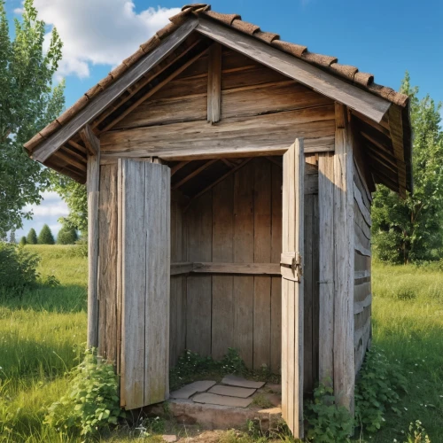outhouse,garden shed,shed,wood doghouse,sheds,wooden hut,a chicken coop,chicken coop,horse stable,wooden sauna,stall,farm hut,log cabin,the water shed,log home,chicken coop door,dog house,children's playhouse,small cabin,portable toilet
