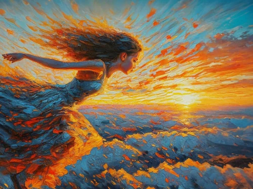 dancing flames,fire dance,fire dancer,oil painting on canvas,little girl in wind,fire angel,flame spirit,fire artist,firedancer,world digital painting,flamenco,oil painting,fiery,passion bloom,sunset glow,eruption,radiance,awakening,passion butterfly,fantasy picture