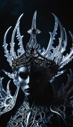 headpiece,queen of the night,masquerade,crown render,imperial crown,headdress,ice queen,the snow queen,venetian mask,diadem,queen crown,the carnival of venice,swedish crown,garuda,unicorn crown,feather headdress,crown of thorns,head plate,princess crown,crown of the place,Illustration,Realistic Fantasy,Realistic Fantasy 46