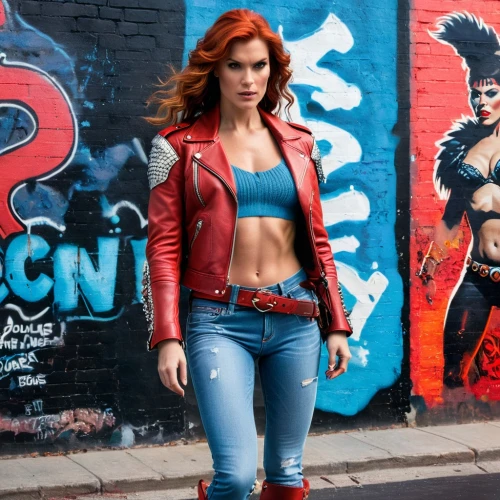 clary,red hood,leather jacket,toni,xmen,muscle woman,harley,super heroine,eva,wonder woman city,comiccon,red super hero,leather,x-men,abs,brie,veronica,superhero background,comic book,comicbook,Photography,General,Fantasy