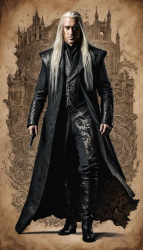 carpathian,cullen skink,heroic fantasy,witcher,male elf,haighlander,male character,frock coat,father frost,hobbit,magistrate,undertaker,overcoat,magus,merchant,fairy tale character,main character,vax figure,the wizard,rune,Photography,General,Fantasy