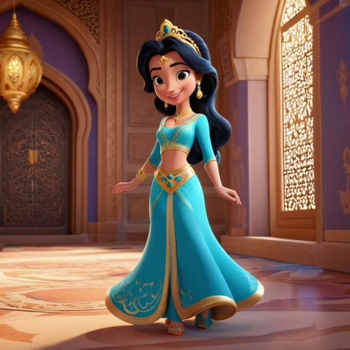 jasmine,princess sofia,aladha,aladdin,aladin,princess anna,jasmine blossom,tiana,disney character,jasmine flower,radha,mulan,cute cartoon character,a beautiful jasmine,jasmine blue,oriental princess,arabian,cinderella,jasmine flowers,tangled,Unique,3D,3D Character