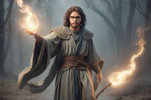 light bearer,fantasy portrait,torch-bearer,fantasy picture,flame spirit,pagan,fantasy art,lucus burns,flickering flame,digital compositing,the white torch,biblical narrative characters,male elf,elven,fire master,smouldering torches,archangel,the wizard,burning torch,mulan,Photography,Cinematic