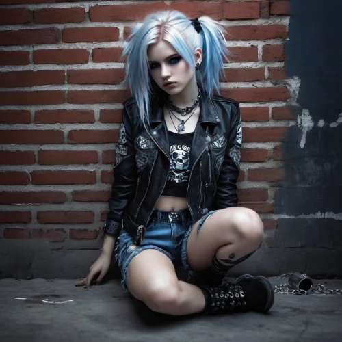 punk,grunge,gothic fashion,goth woman,punk design,goth subculture,goth,gothic style,blue hair,rocker,gothic woman,denim background,gothic,goth like,bad girl,harley,bluejay,gothic portrait,myosotis,denim and lace,Conceptual Art,Fantasy,Fantasy 13