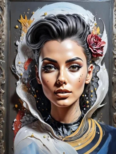 frida,oil painting on canvas,fantasy portrait,custom portrait,floral frame,oil painting,art painting,oil on canvas,painting technique,boho art,italian painter,roses frame,sacred art,flower painting,geisha,david bates,art,fabric painting,meticulous painting,portrait of a girl