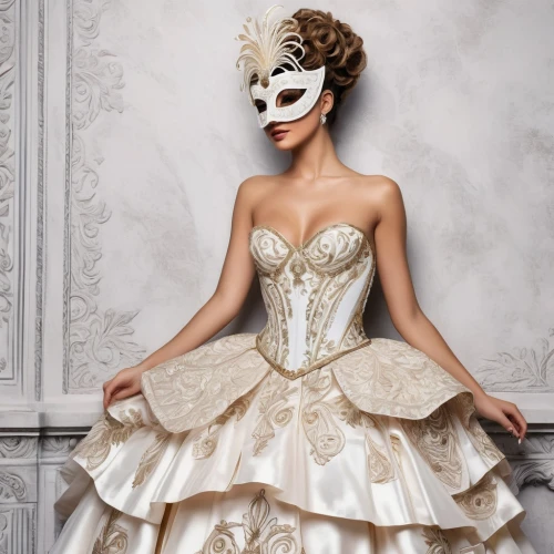venetian mask,the carnival of venice,masquerade,bridal clothing,wedding dresses,bridal dress,masque,wedding gown,bridal,wedding dress,anonymous mask,dead bride,with the mask,quinceanera dresses,masked,bride,wedding dress train,ball gown,blonde in wedding dress,bridal accessory,Conceptual Art,Fantasy,Fantasy 23