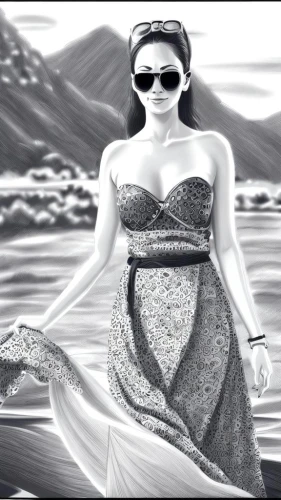the sea maid,mermaid background,girl on the river,beach background,dita,world digital painting,digital compositing,art deco woman,pinup girl,fashion illustration,girl on the boat,celtic queen,oriental princess,aphrodite,the beach pearl,image manipulation,mermaid,girl in a long dress,dita von teese,retro woman,Design Sketch,Design Sketch,Character Sketch