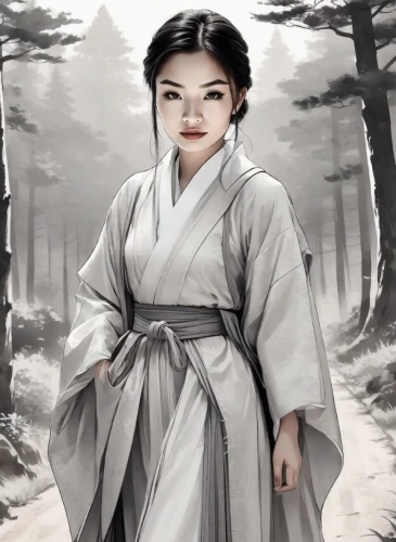 geisha,hanbok,geisha girl,motsunabe,mukimono,japanese woman,kimchijeon,taekkyeon,korean culture,jeongol,goki,daegeum,songpyeon,asian woman,mulan,oriental princess,seolleongtang,korean history,korean won,jaya,Digital Art,Line Art