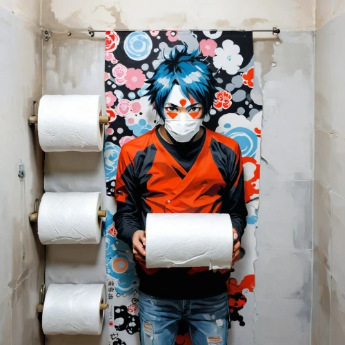 toilet paper,bathroom tissue,loo paper,toilet tissue,toilet roll,loo roll,toilet roll holder,2d,sakana,toilet,kitchen roll,paper towel,handmade paper,anime japanese clothing,cosplay image,japanese culture,shoji paper,kitchen paper,launder,toilet seat,Illustration,Realistic Fantasy,Realistic Fantasy 24