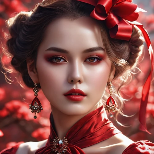 red petals,red magnolia,red roses,geisha girl,red rose,geisha,oriental princess,red flower,red berries,lady in red,romantic portrait,red flowers,chinese art,shades of red,red plum,cherry flower,oriental girl,fantasy portrait,red gift,red carnations,Photography,General,Realistic
