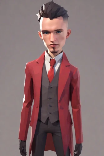 pompadour,3d man,3d model,formal guy,ceo,business man,suit,red tie,suit actor,male character,spy,the suit,stylish boy,mayor,gentlemanly,pubg mascot,banker,butler,men's suit,gentleman icons,Digital Art,Low-Poly