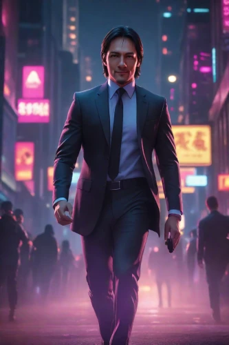 ceo,shinjuku,suit actor,kingpin,cyberpunk,white-collar worker,walking man,business man,3d man,a black man on a suit,spy visual,cg artwork,businessman,shanghai,man in pink,pedestrian,would a background,the suit,neon human resources,banker,Photography,Commercial