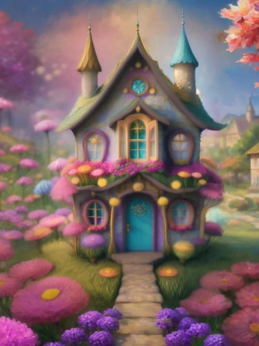 fairy house,fairy village,little house,witch's house,fairy door,dandelion hall,lonely house,fairy tale castle,house in the forest,small house,fairy world,home landscape,cartoon video game background,children's background,beautiful home,ancient house,springtime background,fantasy landscape,fantasy picture,fairytale castle
