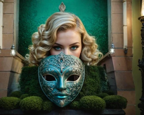 with the mask,anonymous mask,masquerade,two face,without the mask,masque,madonna,sarah walker,gold mask,wicked,blonde woman,female hollywood actress,venetian mask,heather green,photoshop manipulation,golden mask,absinthe,british actress,hollywood actress,femme fatale