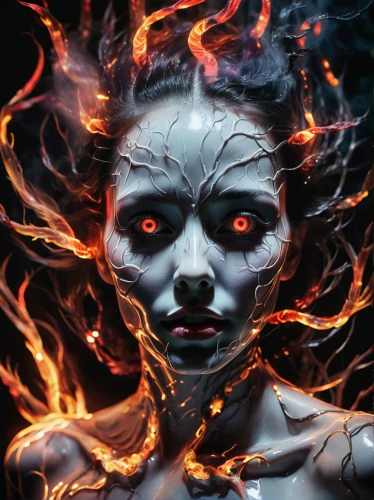 fire red eyes,fire eyes,fire siren,fire angel,red eyes,fire devil,flame spirit,fire dancer,fiery,fire background,medusa,devil,evil woman,demon,inferno,dark art,the enchantress,fire artist,voodoo woman,siren,Photography,Artistic Photography,Artistic Photography 02