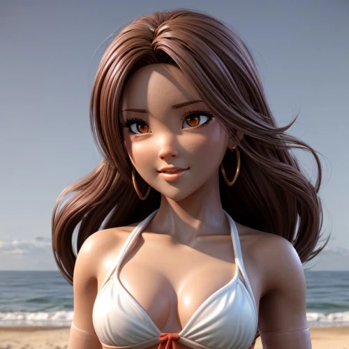 nami,moana,kotobukiya,beach background,honmei choco,sanya,maya,beach toy,anime 3d,female doll,kinara,mikuru asahina,summer swimsuit,one-piece swimsuit,maui,jin deui,hula,ashitaba,swimsuit top,candy island girl