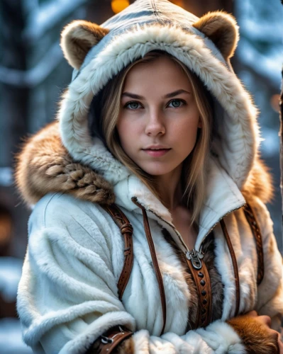 eskimo,fur,fur clothing,fur coat,siberian,white fur hat,winter animals,nordic bear,winterblueher,parka,polar,winter background,arctic,winter clothing,suit of the snow maiden,tundra,ursa,lynx,elsa,samara,Photography,General,Realistic