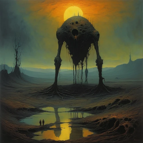 phage,dead earth,dance of death,death's-head,scorched earth,erbore,disfigurement,swampy landscape,corroded,bacteriophage,death angel,death's head,parasitic,hag,corrosion,death head,corrosive,withered,murder of crows,wither,Conceptual Art,Oil color,Oil Color 02